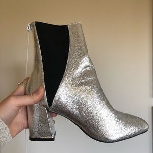 Rue21 High Heel Boots- Silver, Sparkly, 3” Heel
